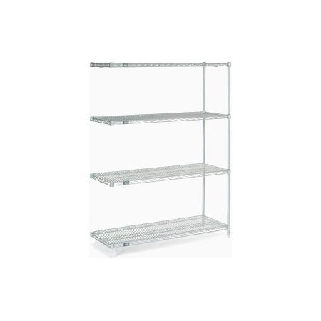 Global Equipment Nexel    Stainless Steel Wire Shelving Add-On 48"W x 18"D x 63"H A18486S